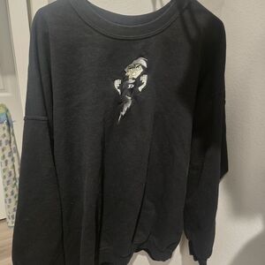 Black Sweatshirt with Cartoon Graphic